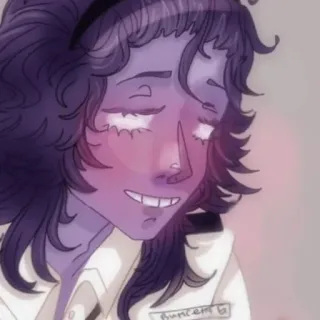 🥰 459e2e99 Vincent Vincent G. anime, cartone animato, tipo viola whatsapp sticker