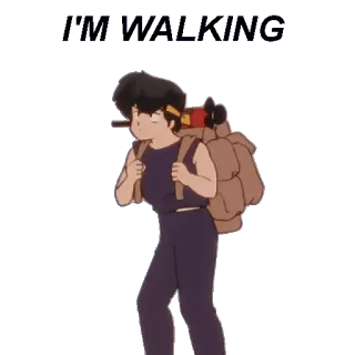 🚶 4a117c12 Ranma Saotome Ranma ½ อนิเมะ, ศิลปะการต่อสู้, กระเป๋าเป้, อนิเมะยุค 80, ตลก telegram sticker