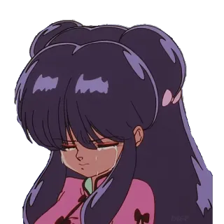 😭 a80ec008 อนิเมะ, ร้องไห้, เศร้า, ผู้หญิง telegram sticker