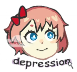 🧡 5dd252c7 depression triste, animé, dessin animé, émotionnel, santé mentale whatsapp sticker