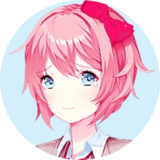 🧡 72998e6a Sayori Doki Doki Literature Club! Anime, Dessin animé, Personnage, Mignon, Cheveux roses, Sayori, Doki Doki Literature Club whatsapp sticker