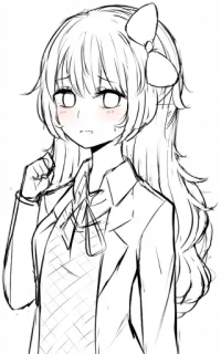 🧡 73637514 Anime, Fille, Uniforme scolaire, Nœud, Mignon, Manga whatsapp sticker