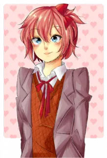 🧡 7c952351 Sayori Doki Doki Literature Club! Anime, Fille, Mignon, Uniforme scolaire, Doki Doki Literature Club, Sayori whatsapp sticker