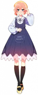 🧡 8649b940 HAPPY THOUGHTS Anime, Fille, Robe, Joyeux, Pensées whatsapp sticker