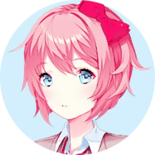 🧡 c21f8e32 Sayori Doki Doki Literature Club! Anime, Mignon, Fille, Cheveux roses, Doki Doki Literature Club ! whatsapp sticker