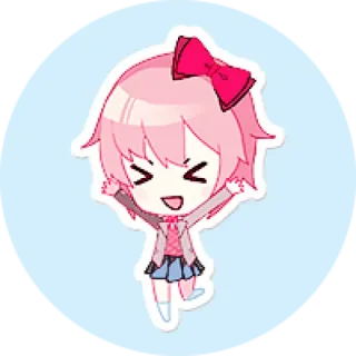 🧡 f03f6940 Sayori Doki Doki Literature Club! Anime, Sticker, Mignon, Sayori, Doki Doki Literature Club, Chibi whatsapp sticker