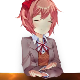 ☺️ 207ba329 Sayori Doki Doki Literature Club! Anime, Mädchen, Süß, Lächeln, Sayori, Doki Doki Literature Club telegram sticker