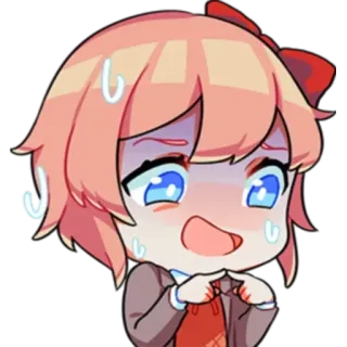 😅 3a88de66 Sayori Doki Doki Literature Club! Anime, Manga, Niedlich, Ausdruck, Besorgt, DDLC telegram sticker