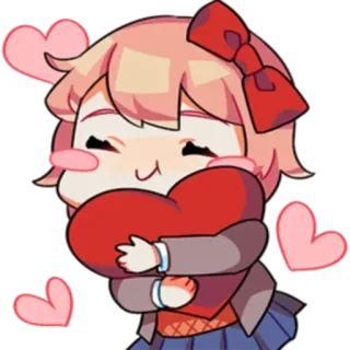 💕 7286028d Sayori Doki Doki Literature Club! Anime, Cartoon, Süß, Herz, Liebe telegram sticker