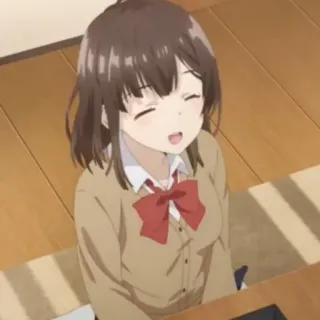 🎭 0873271e 애니메이션, 여자, 웃는, 귀여운 telegram sticker