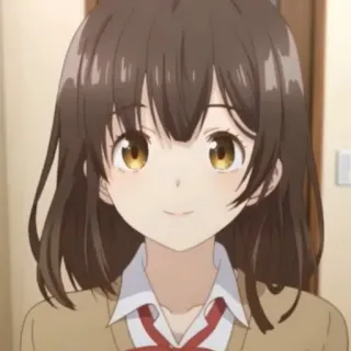 🎭 40e8028c 애니메이션, 여자, 교복, 캐릭터, 미소, 귀여운 telegram sticker