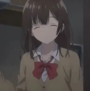 🎭 8092df10 애니메이션, 여자, 웃는, 교복, 귀여운 telegram sticker