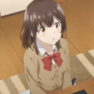 🎭 f3e6c790 애니메이션, 여고생, 소녀, 갈색 머리, 교복, 귀여운, 인물 사진 telegram sticker