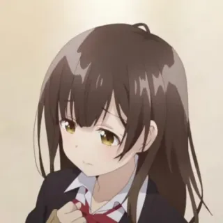 🎭 f7ca8c2d 애니메이션, 소녀, 캐릭터, 갈색 머리, 유니폼, 귀여운 telegram sticker