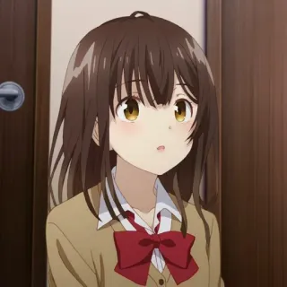 🌷 5d3b0745 애니메이션 여자, 갈색 머리, 교복, 귀여운, 만화, 애니, 인물 사진 telegram sticker