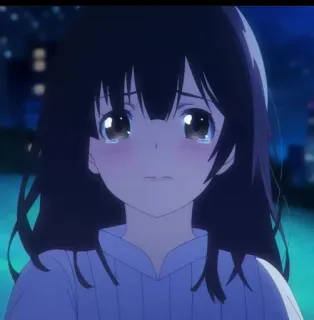 🦄 0026287c อนิเมะ, ผู้หญิง, ร้องไห้, เศร้า, ผมสีน้ำตาล, น่ารัก telegram sticker