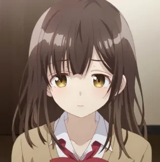 🦄 80654c17 อนิเมะ, ผู้หญิง, ชุดนักเรียน, ผมสีน้ำตาล, น่ารัก telegram sticker