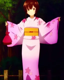 🦄 dbdd5c8d อนิเมะ, ชุดยูกาตะ, กิโมโน, ดอกซากุระ, เสื้อผ้าญี่ปุ่น, ตัวละครหญิง telegram sticker