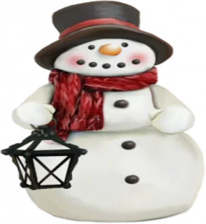 😊 7bc9fe8e snowman, winter, holiday, christmas, snow, scarf, hat, lantern telegram sticker