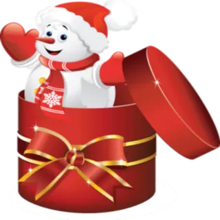 🎁 86ff3c09 snowman, christmas, winter, holiday, gift, present, box, snow telegram sticker