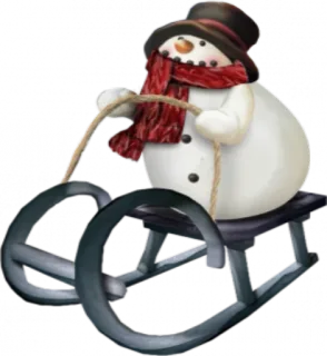 ⛄️ e2ee10d9 snowman, sled, winter, snow, holiday, christmas, festive, cute telegram sticker