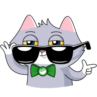 😎 d41e997b แมว, แว่นกันแดด, หูกระต่าย, สัตว์, การ์ตูน, เท่, น่ารัก telegram sticker