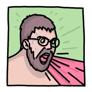 🔥 3ca62d66 Cartoon, Mann, Schreien, Wütend, Illustration, Schwitzen telegram sticker