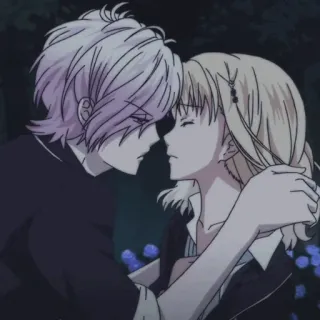 🥢 74f31f4f Аниме, Пара, Романтика, Поцелуй, Любовь telegram sticker