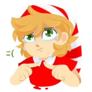 😔 6d299d3d =( 动漫, 哭泣, 伤心, 卡通, 表情符号, 可爱 whatsapp sticker