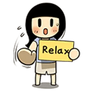 ☺️ 0503546e Relax ผ่อนคลาย, สงบ, ตัวละคร, น่ารัก, ผู้หญิง telegram sticker