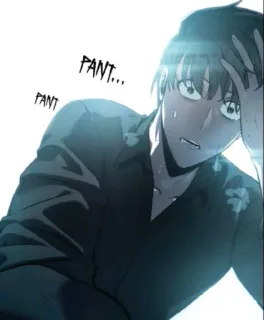 😥 216303d7 PANT... PANT anime, sweat, exhausted, panting whatsapp sticker