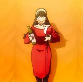 ⚖️ 024b73c2 vrouw, wijn, jurk, cartoon, anime telegram sticker