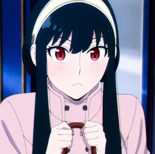 ⚖️ 2be3e762 Yor Forger Spy × Family Anime, Yor Forger, Spy x Family, Cartoon, Schattig, Rode ogen telegram sticker