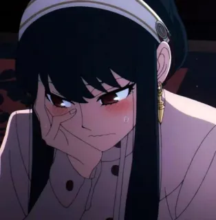 ⚖️ 64851356 Yor Forger Spy × Family Anime, Yor Forger, Spy x Family, Cartoon, Vrouw, Gezicht, Portret telegram sticker