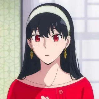 ⛓️ f0560ccb Yor Forger Spy x Family anime, Spy x Family, Yor Forger, cartoon, rode jurk telegram sticker