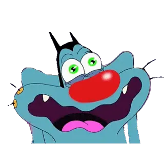 😖 73157bcc Oggy Oggy and the Cockroaches 猫, 卡通, 搞笑, 奥吉, 奥吉和蟑螂 telegram sticker