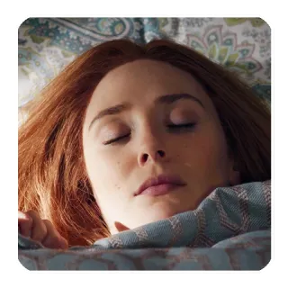 😴 084b308f Wanda Maximoff WandaVision มาร์เวล, การนอนหลับ, ผู้หญิง, สการ์เล็ต วิทช์, อลิซาเบธ โอลเซน telegram sticker