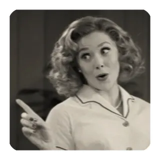 ☝️ 4a6fc373 Wanda Maximoff WandaVision ทีวี, มาร์เวล, ผู้หญิง, เรโทร, อลิซาเบธ โอลเซน telegram sticker