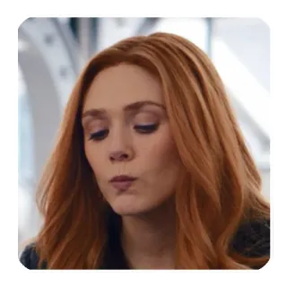 😔 5398bd79 Wanda Maximoff ผู้หญิง, ผมแดง, เคร่งขรึม, มาร์เวล, สการ์เล็ต วิทช์ telegram sticker