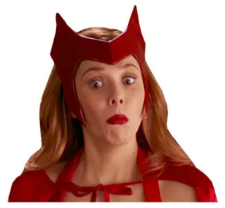 😱 7bee7a8b Scarlet Witch WandaVision มาร์เวล, ผู้หญิง, สีแดง, เวทมนตร์, ซูเปอร์ฮีโร่ telegram sticker