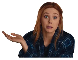 💁‍♀️ aba245b7 Wanda Maximoff WandaVision มาร์เวล, สการ์เล็ตวิทช์, วันด้าวิชั่น, สับสน, ซูเปอร์ฮีโร่ telegram sticker