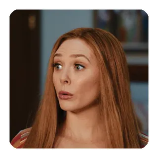 😳 b10857df Wanda Maximoff WandaVision มาร์เวล, แม่มด, wandavision, สการ์เล็ตวิทช์, เอลิซาเบธ โอลเซ่น telegram sticker