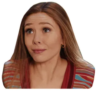 🤷‍♀️ ea28c3f0 Wanda Maximoff WandaVision มาร์เวล, wandavision, สการ์เล็ต วิทช์, อลิซาเบธ โอลเซน, ซูเปอร์ฮีโร่ telegram sticker