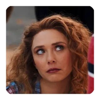 😒 fabd972e Wanda Maximoff WandaVision มาร์เวล, สการ์เล็ต วิทช์, อลิซาเบธ โอลเซ่น, อเวนเจอร์ส telegram sticker