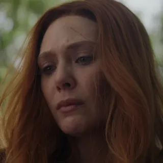 ☹️ 3659fd63 Wanda Maximoff WandaVision Wanda, Scarlet Witch, Marvel, Elizabeth Olsen, buồn, siêu anh hùng telegram sticker