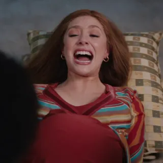 😫 6534626a Wanda Maximoff WandaVision Wanda, Phù Thủy Đỏ, Marvel, La hét, Đau khổ telegram sticker