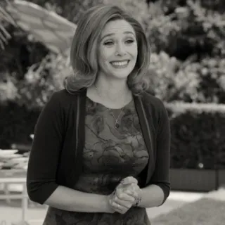 😁 8fc9c212 Wanda Maximoff WandaVision Wanda, Elizabeth Olsen, Marvel, Disney+, Phù Thủy Đỏ, Chương trình TV telegram sticker