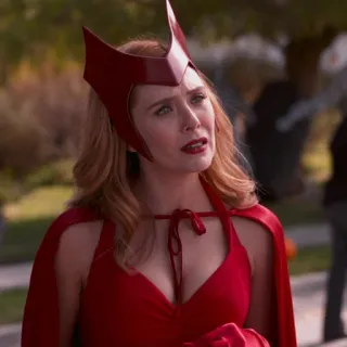 😬 f613f17e Wanda Maximoff WandaVision Wanda Maximoff, Phù Thủy Đỏ, Marvel, Siêu anh hùng, WandaVision, Elizabeth Olsen telegram sticker