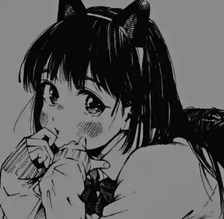 🧧 2c7ab47b Animé, Oreilles de chat, Manga, Mignon, Fille, Kawaii, Illustration whatsapp sticker