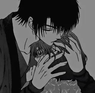 🧧 6719acd0 câlin, étreinte, amour, tendresse, affection, anime, manga, noir et blanc whatsapp sticker